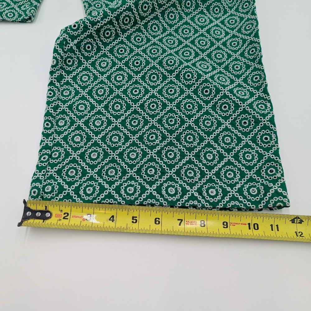 Scotch & Soda Puff Sleeve Peplum Top & Wide Leg Pants Set Green Small Boho Chic - Picture 8 of 10